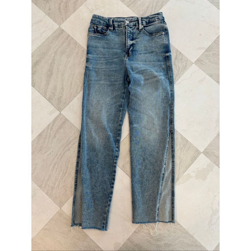 Good Curve Pieced Raw Hem High Waist Ankle Straight Leg Jeans Size 8 / 29 - Picture 3 of 9